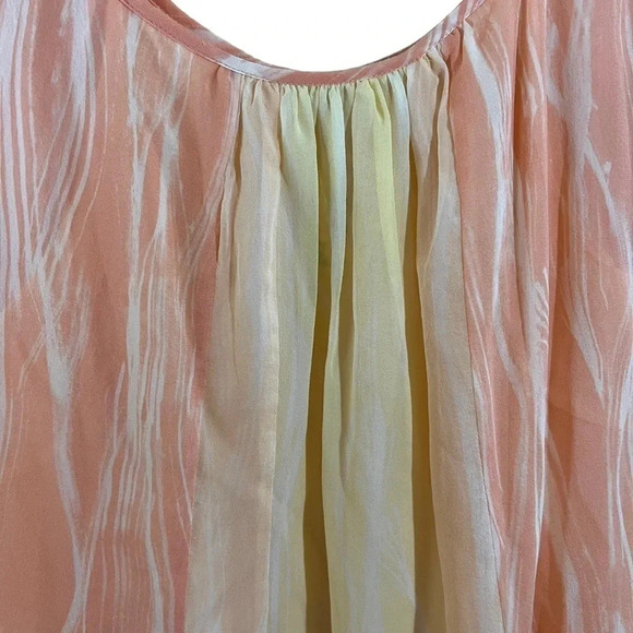 White + Warren NWT Silk Dress Neiman Marcus Lightweight Orange Yellow Stripes - Picture 5 of 6